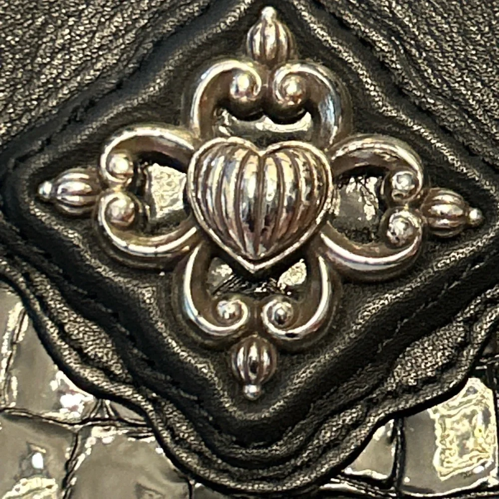 Brighton Black Croc-Embossed Tote Bag Approx. 13 x 9 x 4 - Picture 12 of 15